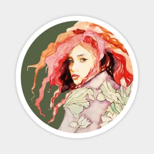 Red Hair Art Nouveau Portrait Magnet